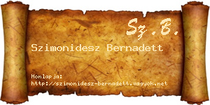 Szimonidesz Bernadett névjegykártya