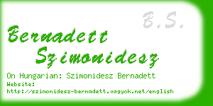 bernadett szimonidesz business card